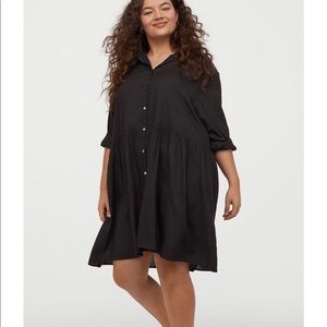 H&M+ Airy Black Shirt Dress